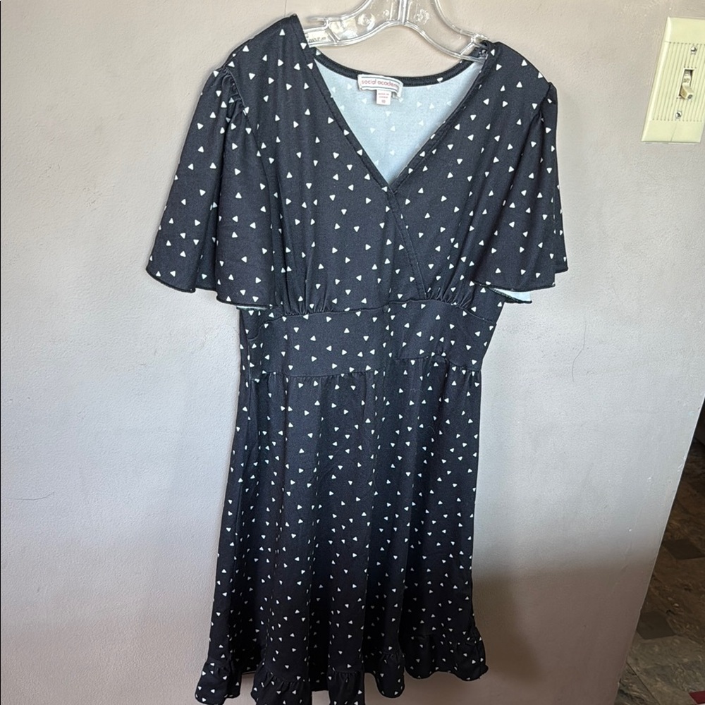 Triangle Print Black Dress